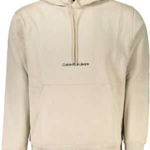 CALVIN KLEIN MEN'S BEIGE ZIPLESS SWEATSHIRT