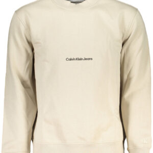 CALVIN KLEIN MEN'S BEIGE ZIPLESS SWEATSHIRT