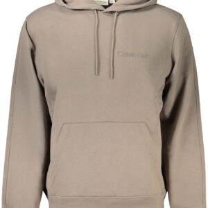 CALVIN KLEIN MEN'S BROWN ZIP-UP SWEATSHIRT