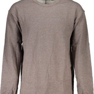 CALVIN KLEIN MEN'S BROWN ZIPLESS SWEATSHIRT