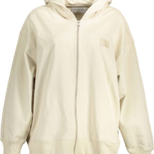 CALVIN KLEIN SWEATSHIRT WITH ZIP WOMAN BEIGE