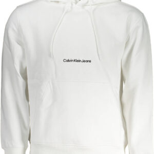 CALVIN KLEIN WHITE MEN'S SWEATSHIRT WITHOUT ZIP