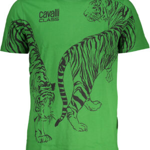 CAVALLI CLASS GREEN MEN'S SHORT SLEEVED T-SHIRT