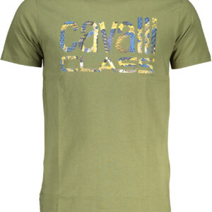 CAVALLI CLASS GREEN MEN'S SHORT SLEEVED T-SHIRT