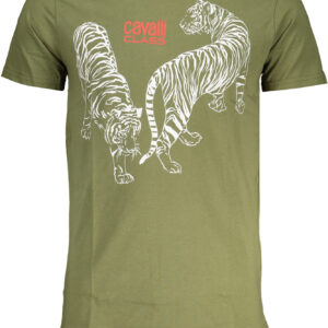 CAVALLI CLASS GREEN MEN'S SHORT SLEEVED T-SHIRT