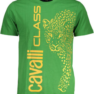 CAVALLI CLASS GREEN MEN'S SHORT SLEEVED T-SHIRT