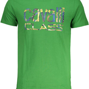 CAVALLI CLASS GREEN MEN'S SHORT SLEEVED T-SHIRT