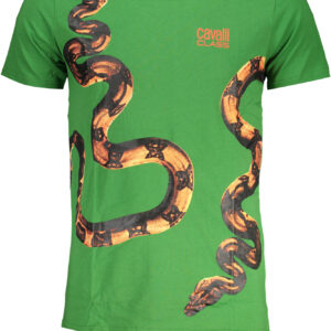 CAVALLI CLASS GREEN MEN'S SHORT SLEEVED T-SHIRT
