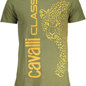 CAVALLI CLASS GREEN MEN'S SHORT SLEEVED T-SHIRT