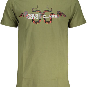CAVALLI CLASS GREEN MEN'S SHORT SLEEVED T-SHIRT