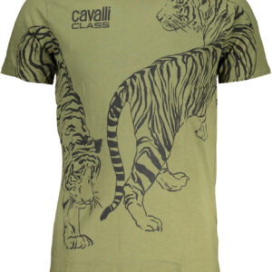 CAVALLI CLASS GREEN MEN'S SHORT SLEEVED T-SHIRT