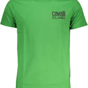 CAVALLI CLASS GREEN MEN'S SHORT SLEEVED T-SHIRT
