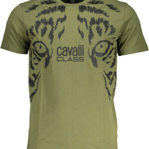 CAVALLI CLASS GREEN MEN'S SHORT SLEEVED T-SHIRT