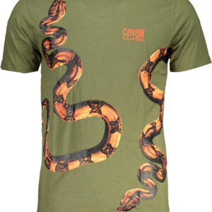CAVALLI CLASS GREEN MEN'S SHORT SLEEVED T-SHIRT