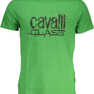 CAVALLI CLASS GREEN MEN'S SHORT SLEEVED T-SHIRT