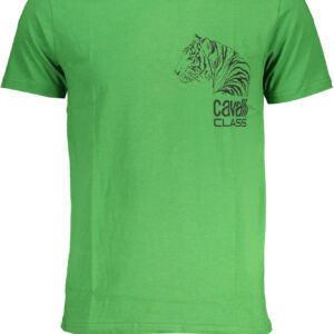 CAVALLI CLASS GREEN MEN'S SHORT SLEEVED T-SHIRT