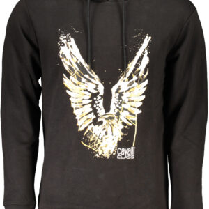 CAVALLI CLASS MEN'S BLACK ZIP-OUT SWEATSHIRT