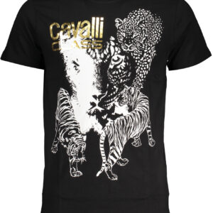 CAVALLI CLASS MEN'S SHORT SLEEVE T-SHIRT BLACK