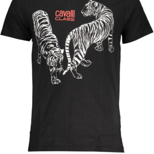 CAVALLI CLASS MEN'S SHORT SLEEVE T-SHIRT BLACK
