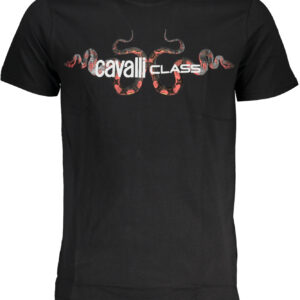 CAVALLI CLASS MEN'S SHORT SLEEVE T-SHIRT BLACK