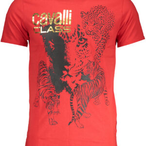 CAVALLI CLASS MEN'S SHORT SLEEVE T-SHIRT RED