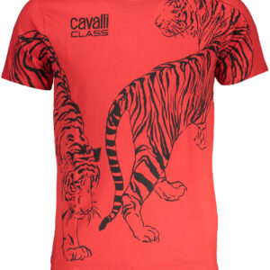 CAVALLI CLASS MEN'S SHORT SLEEVE T-SHIRT RED
