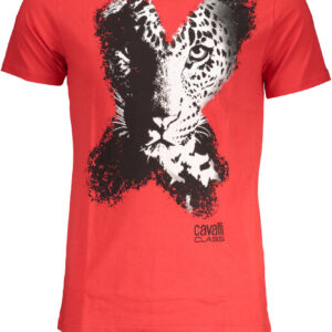 CAVALLI CLASS MEN'S SHORT SLEEVE T-SHIRT RED