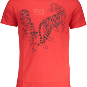 CAVALLI CLASS MEN'S SHORT SLEEVE T-SHIRT RED
