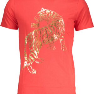 CAVALLI CLASS MEN'S SHORT SLEEVE T-SHIRT RED