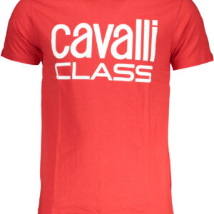 CAVALLI CLASS MEN'S SHORT SLEEVE T-SHIRT RED