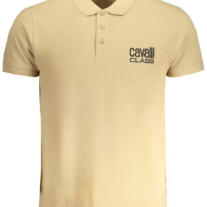 CAVALLI CLASS MEN'S SHORT SLEEVED POLO SHIRT BEIGE