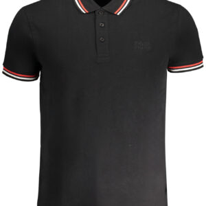 CAVALLI CLASS MEN'S SHORT SLEEVED POLO SHIRT BLACK