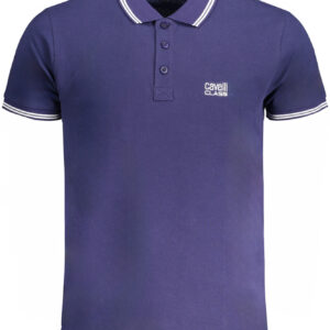 CAVALLI CLASS MEN'S SHORT SLEEVED POLO SHIRT BLUE