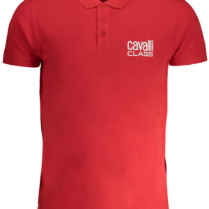 CAVALLI CLASS MEN'S SHORT SLEEVED POLO SHIRT RED