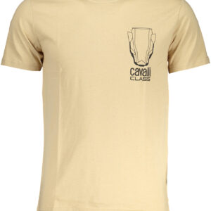 CAVALLI CLASS MEN'S SHORT SLEEVED T-SHIRT BEIGE