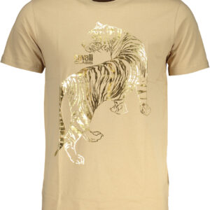 CAVALLI CLASS MEN'S SHORT SLEEVED T-SHIRT BEIGE