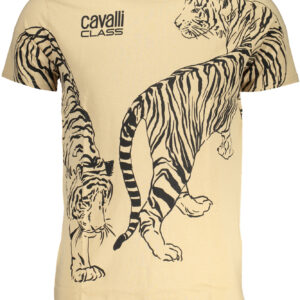 CAVALLI CLASS MEN'S SHORT SLEEVED T-SHIRT BEIGE