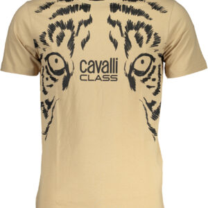 CAVALLI CLASS MEN'S SHORT SLEEVED T-SHIRT BEIGE