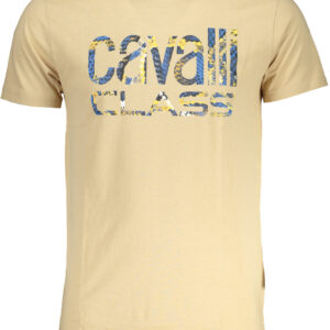 CAVALLI CLASS MEN'S SHORT SLEEVED T-SHIRT BEIGE