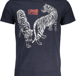 CAVALLI CLASS MEN'S SHORT SLEEVED T-SHIRT BLUE