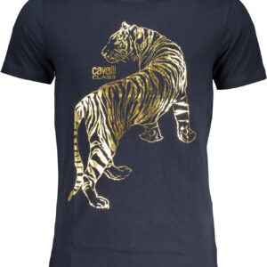 CAVALLI CLASS MEN'S SHORT SLEEVED T-SHIRT BLUE