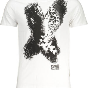 CAVALLI CLASS MEN'S SHORT SLEEVED T-SHIRT WHITE