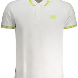 CAVALLI CLASS MEN'S WHITE SHORT SLEEVED POLO SHIRT