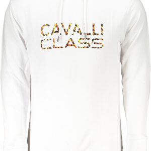 CAVALLI CLASS MEN'S WHITE ZIPLESS SWEATSHIRT