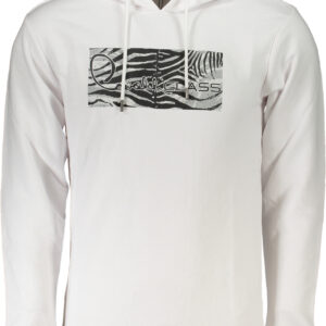 CAVALLI CLASS MEN'S WHITE ZIPLESS SWEATSHIRT