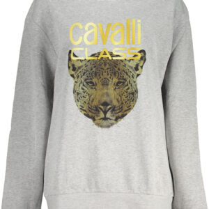 CAVALLI CLASS WOMEN'S GRAY ZIPLESS SWEATSHIRT