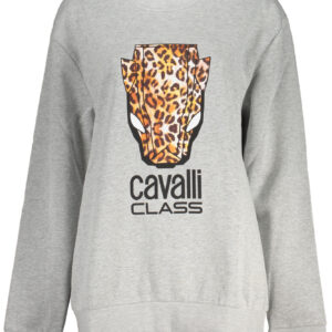CAVALLI CLASS WOMEN'S GRAY ZIPLESS SWEATSHIRT