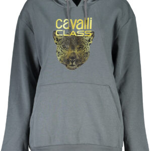 CAVALLI CLASS WOMEN'S GRAY ZIPLESS SWEATSHIRT