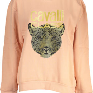 CAVALLI CLASS WOMEN'S PINK SWEATSHIRT WITHOUT ZIP