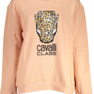 CAVALLI CLASS WOMEN'S PINK SWEATSHIRT WITHOUT ZIP